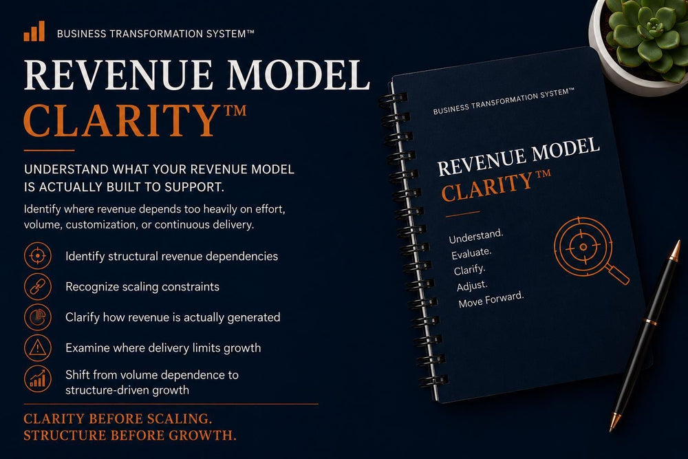 Revenue Model Clarity™ | Business Structure Diagnostic | Revenue Stability Tool | Scaling & Delivery Evaluation | BTS™ Advisory System