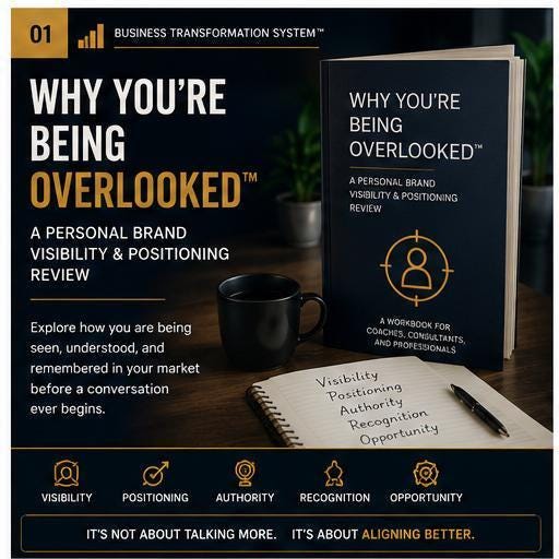 Why You're Being Overlooked™ | Personal Brand Visibility Review | Professional Visibility Audit | Authority & Positioning Workbook