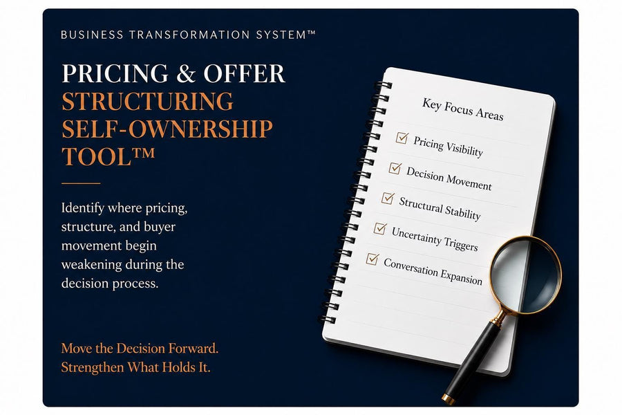 Pricing & Offer Structuring Self-Ownership Tool™ | Evaluate Pricing, Buyer Movement, Decision Stability